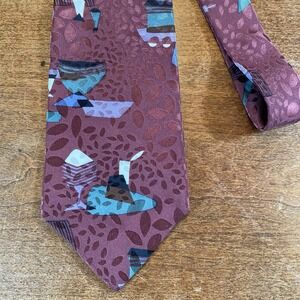 CHRISTIAN DIOR  Men Tie MONSIEUR Burgundy Pure Silk Tie Italy VTG